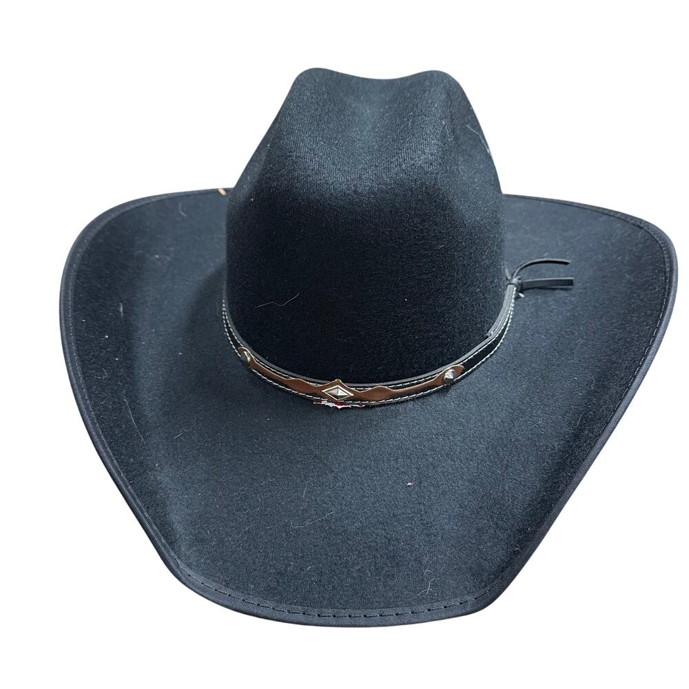 Carson Black Felt Cowboy Hat, Unitalla (one Size) Made In Mexico Western Style